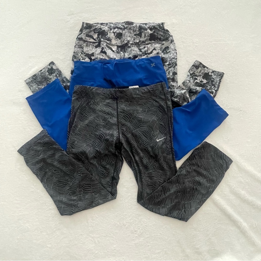 Lot of 3 Nike Xersion Avia 3/4 length & tigh crop activewear pants Size M